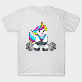 Unicorn at Strength training with Dumbbell T-Shirt